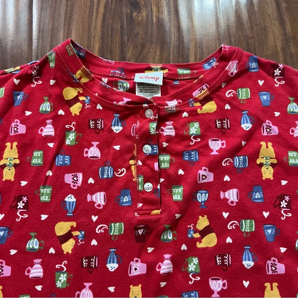 Vintage Disney Store Winnie the Pooh Red Pajama Set size large/XL - Picture 4 of 12